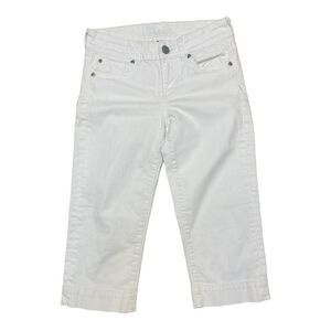 KUT White Denim Capri Jean Shorts Size 6 Classic Coastal Grandma EUC Preppy